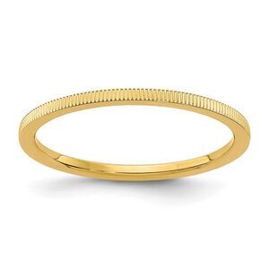 1.2mm 14k Yellow Gold Grooved Pattern Stackable Band, Size 9.5